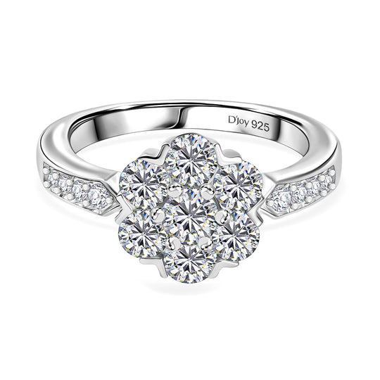 Moissanit Ring 925 Silber vergoldet (Größe 20.00) ca. 1,28 ct
