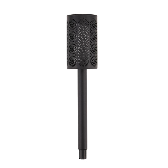 6er-Set- Solar-LED-Gartenleuchten, Flackernde Flamme, Kunststoff, 6,7x40 cm, schwarz, zylindrisch