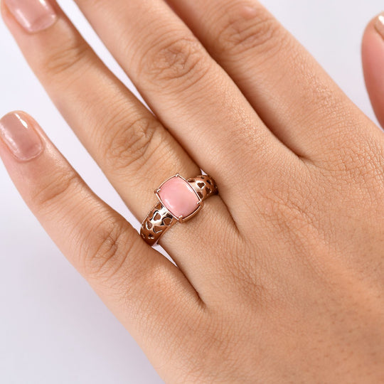AA Vinicunca-Peruanischer Opal Ring 925 Silber 750 rosévergoldet (Größe 21.00) ca. 1,48 ct