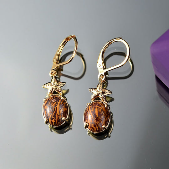 EVER TRUE - Skript Stein Ohrringe, Nickelfreies Messing goldfarben, ca. 5.36 ct