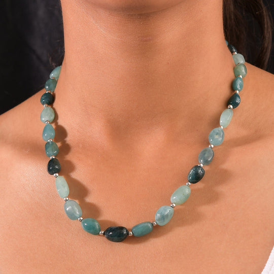 EXTREM SELTEN - Grandidierit Halskette ca. 45 cm 925 Silber rhodiniert ca. 167.00 ct