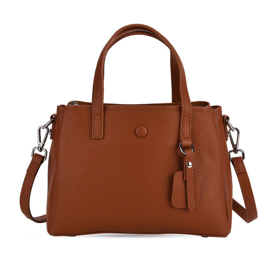 Crossbody-Tasche aus 100% echtem Leder mit Henkel und Schulterriemen, 24x11.5x18 cm, Grün