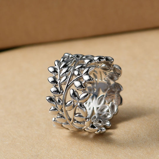 Designer Inspirierter- Blatt Ring, Rosegoldfarben (Größe 19.00) ca. 5,62g