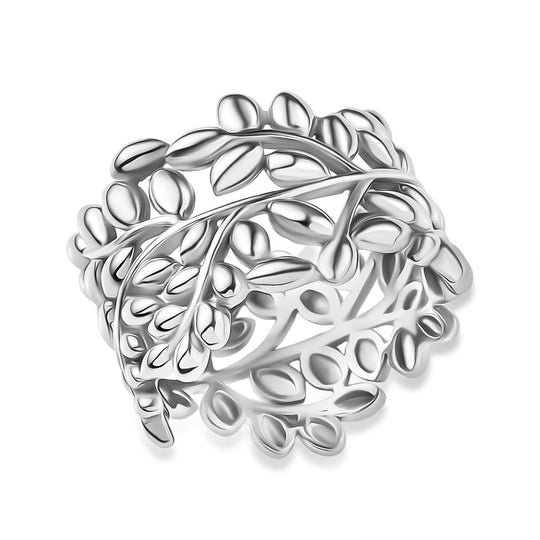 Designer Inspirierter- Blatt Ring, Rosegoldfarben (Größe 19.00) ca. 5,62g
