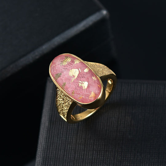 SHOPLC EXKLUSIV D'Joy Rosa Blattgold-Quarz Ring 925 Silber 750 Gelbgold Vermeil (Größe 19.00) ca. 11.64 ct