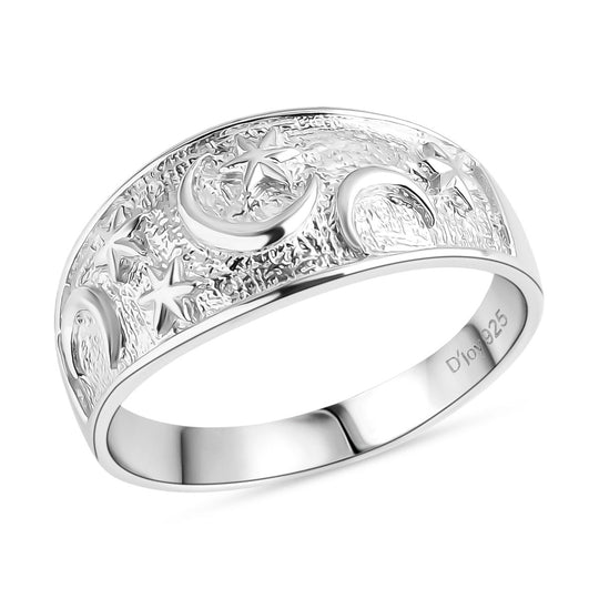Royal Bali - 925 Silber Stern-Mond Ring (Größe 16.00) ca. 5,30g