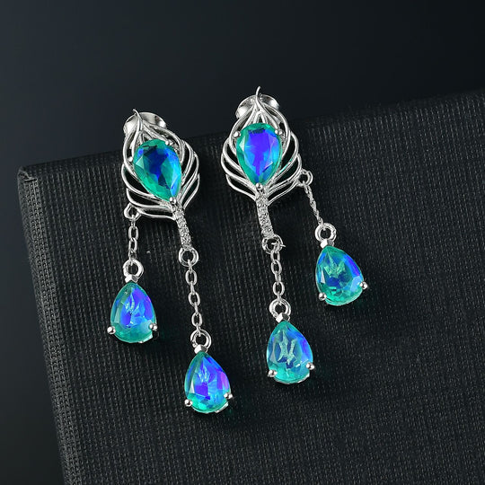 D joy Pfau Quarz Triplette Ohrringe 925 Silber rhodiniert ca. 7,88 ct.