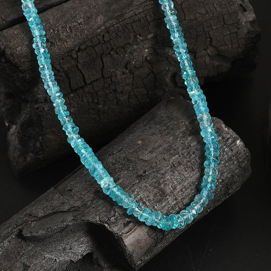 Betroka Blauer Apatit Halskette ca. 45 cm 925 Silber rhodiniert ca. 85.00 ct