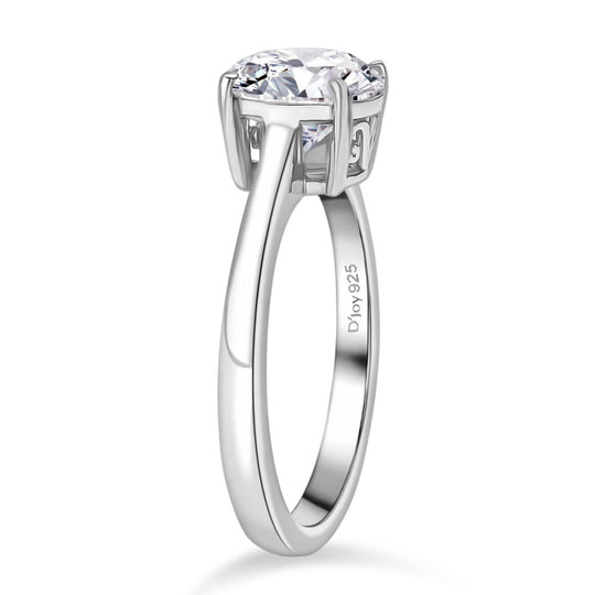 D’joy Moissanit Ring 925 Silber rhodiniert (Größe 21.00) ca. 1,80 ct
