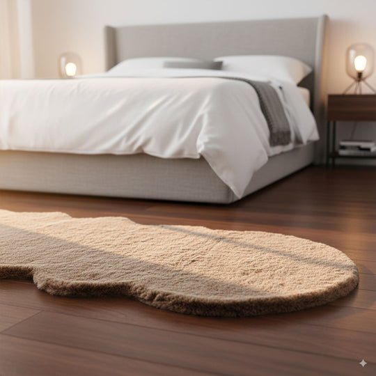 LIVMORE - Weicher Langflor Teppich in Wolkenform mit Schaumstoffunterlage, 60x180 cm, Grau