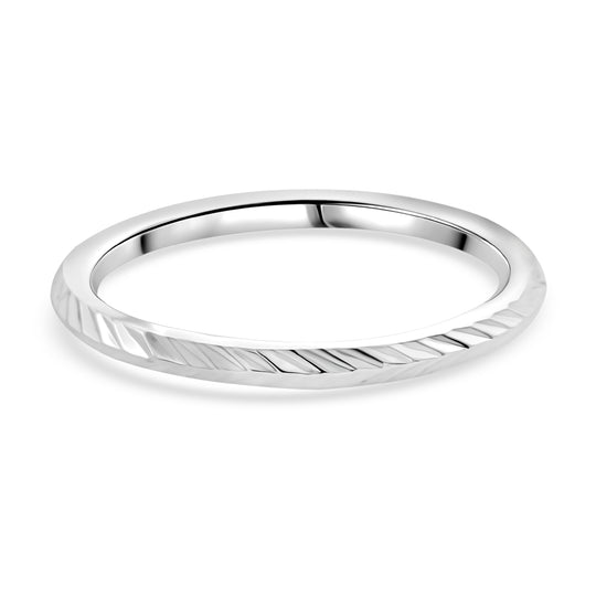 Chevron Design Ring, 925 Silber (Größe 18.00)
