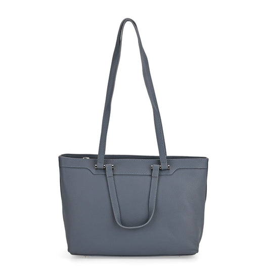 Leder-Shopper mit Doppelhenkel, 30x12x23 cm, Schwarz