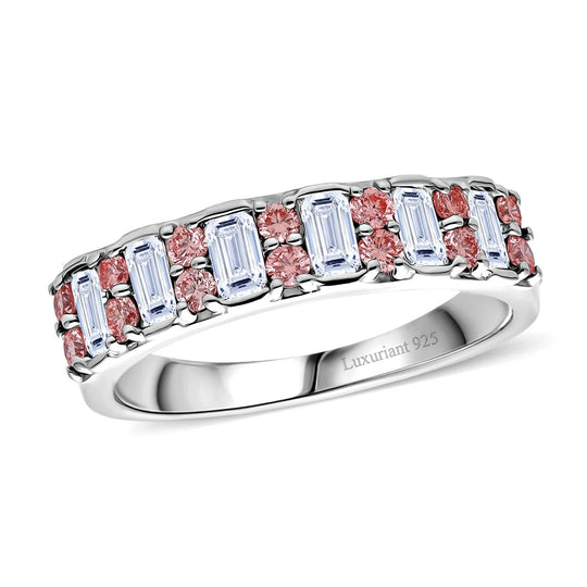 LUXURIANT DIAMOND -Lab Grown Diamant SI-GH, Lab Grown Rosa Diamant SI-GH Ring 925 Silber platiniert (Größe 19.00) ca. 1.00 ct