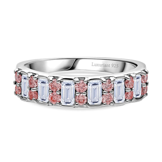 LUXURIANT DIAMOND -Lab Grown Diamant SI-GH, Lab Grown Rosa Diamant SI-GH Ring 925 Silber platiniert (Größe 19.00) ca. 1.00 ct