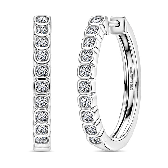LUXURIANT 0,50 ct. SGL zertifizierte SI-GH Labor Diamant Ohrringe, 925 Silber rhodiniert