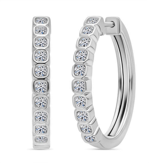 LUXURIANT DIAMOND - Lab Grown Diamant SI-GH SGL zertifiziert Ohrringe 925 Silber rhodiniert ca. 0.50 ct