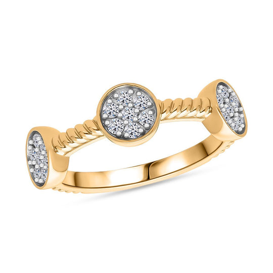 LUXURIANT DIAMOND - Lab Grown Diamant SI-GH Ring 925 Silber 750 Gelbgold Vermeil (Größe 21.00) ca. 0.50 ct
