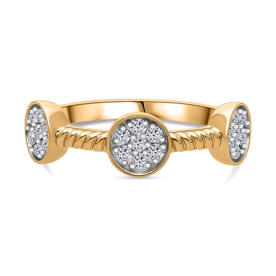 LUXURIANT DIAMOND - Lab Grown Diamant SI-GH Ring 925 Silber 750 Gelbgold Vermeil (Größe 21.00) ca. 0.50 ct