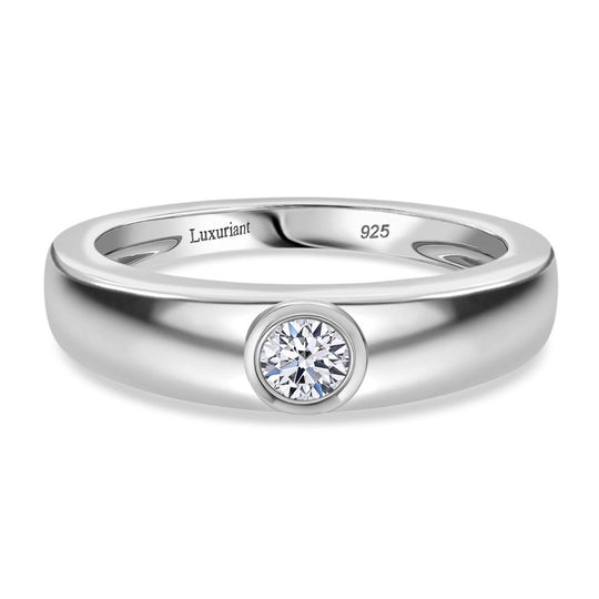 LUXURIANT DIAMOND - Lab Grown Diamant VS-EF Ring 925 Silber 750 Roségold Vermeil (Größe 18.00) ca. 0.25 ct