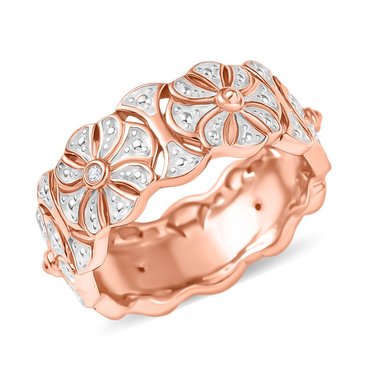 Weißer Diamant Ring 925 Silber, vergoldet (Größe 19.00)
