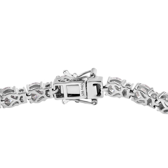 100 Facetten Moissanit Armband ca. 19 cm 925 Silber rhodiniert ca. 12.83 ct