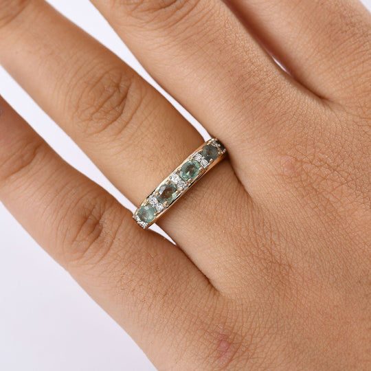 Luxuriant - AAA Alexandrit, Lab Grown Diamant Ring 375 Gold (Größe 18.00) ca. 1.16 ct