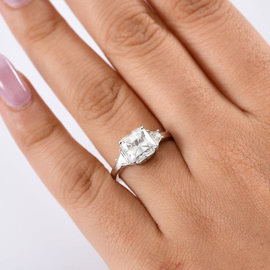 D joy Moissanit Ring 925 Silber rhodiniert (Größe 18.00) ca. 2.95 ct