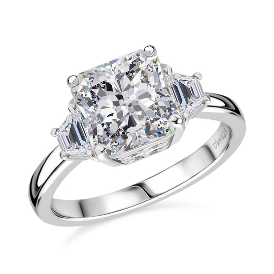 D joy Moissanit Ring 925 Silber rhodiniert (Größe 18.00) ca. 2.95 ct