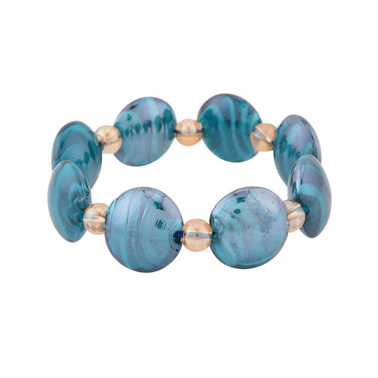 Champagner Kristall, Mehrfarbiges Murano-Stil Glas Armband, flexibel