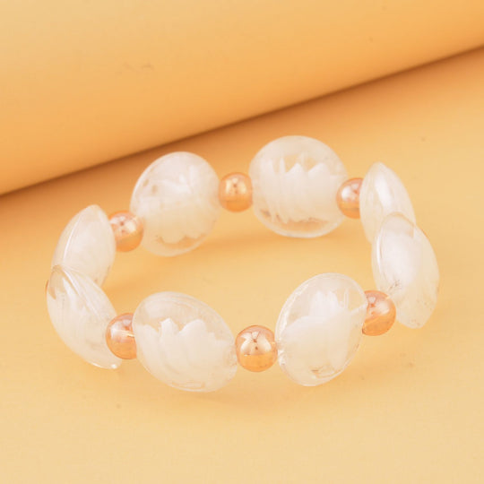 Champagner Kristall, Mehrfarbiges Murano-Stil Glas Armband, flexibel