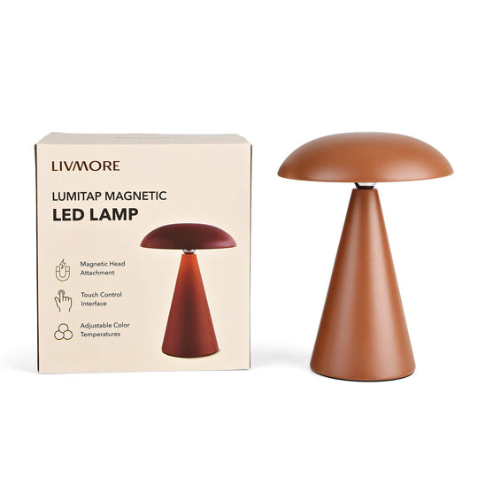 LIVMORE - 2-in-1 Magnetische LED-Tisch- und Wandleuchte, wiederaufladbar, 2400 mAh, 15,5 x 15,5 x 21 cm, Grün