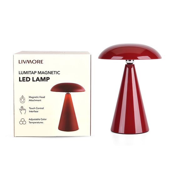 LIVMORE - 2-in-1 Magnetische LED-Tisch- und Wandleuchte, wiederaufladbar, 2400 mAh, 15,5 x 15,5 x 21 cm, Grün