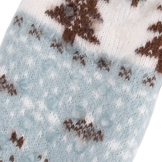 Kuschelige Sherpa-Socken mit Weihnachtsbaum-Motiv, Blau