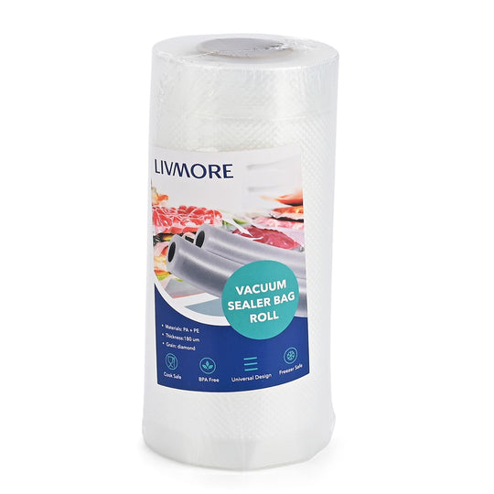 Homesmart - Set aus 3 Vakuum-Rollenbeuteln, zuschneidbar, Größen 20x500 cm, 15x500 cm, 12x500 cm