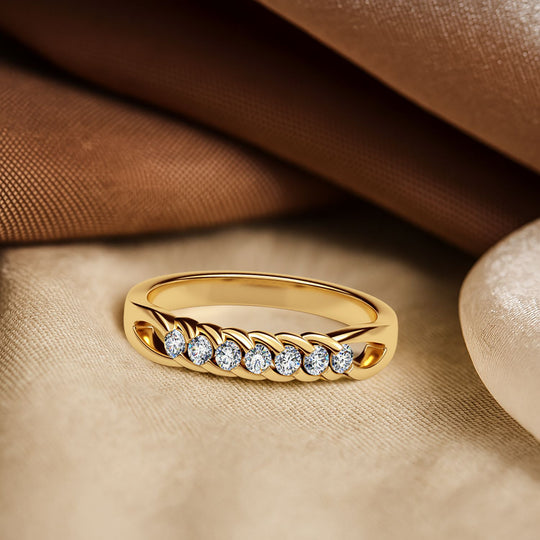 LUXURIANT DIAMOND - Lab Grown Diamant SI-GH Ring 925 Silber Gelbgold Vermeil (Größe 18.00) ca. 0.33 ct