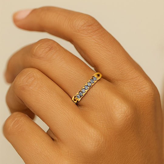 LUXURIANT DIAMOND - Lab Grown Diamant SI-GH Ring 925 Silber Gelbgold Vermeil (Größe 18.00) ca. 0.33 ct
