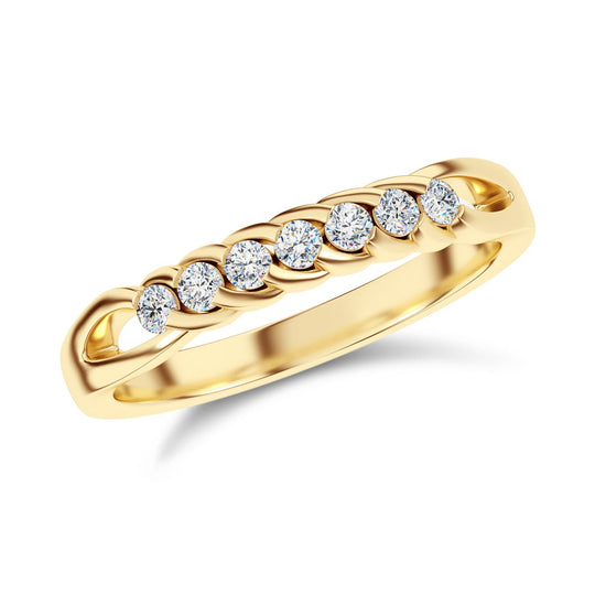 LUXURIANT DIAMOND - Lab Grown Diamant SI-GH Ring 925 Silber Gelbgold Vermeil (Größe 18.00) ca. 0.33 ct