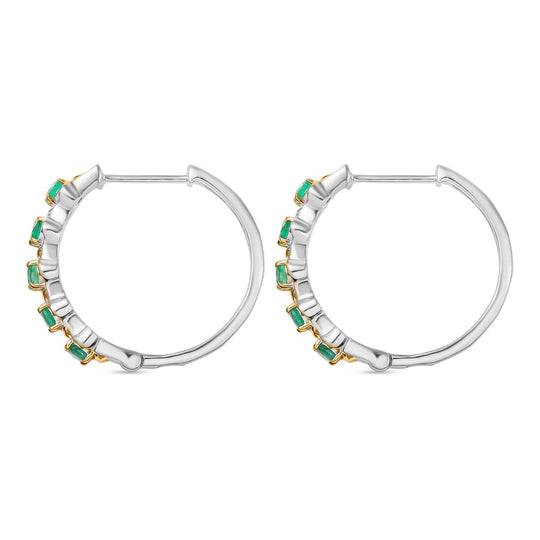 D joy Socoto Smaragd Ohrringe 925 Silber platiniert und vergoldet ca. 1.14 ct