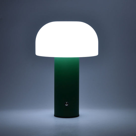LIVMORE - LED-Tischlampe, wiederaufladbar, Pilzform, 3 Lichtfarben, 12,5x20,5 cm, Sonnengelb