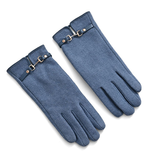 Kaschmir-Handschuhe mit Touchscreen-Funktion, Karomuster, Onesize, Grün