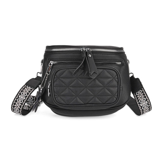 Crossbody-Bag im Steppdesign, 22x8x19 cm, Petrol