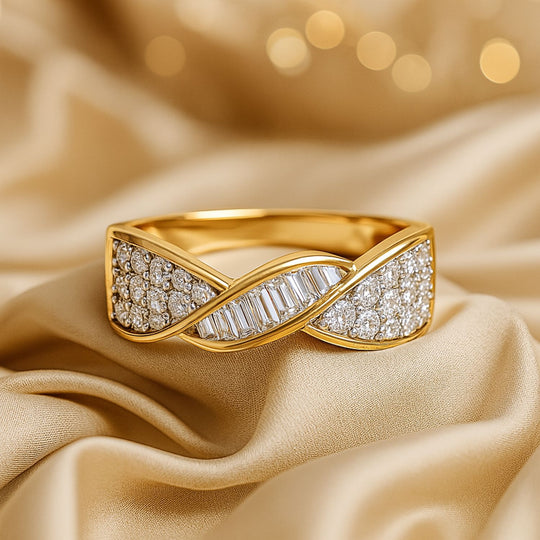 LUXURIANT DIAMOND - Lab Grown Diamant SI-GH SGL zertifiziert Ring, 925 Silber 750 Gelbgold Vermeil (Größe 19.00) ca. 1.00 ct