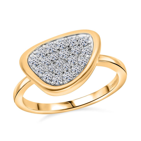 LUXURIANT DIAMOND - Lab Grown Diamant SI-GH Ring 925 Silber 750 Gelbgold Vermeil (Größe 18.00) ca. 0.50 ct