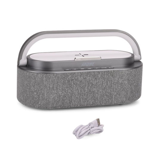 Tragbarer Bluetooth-Lautsprecher und Aufladegerät mit Regenbogen LED Licht, 15W, 235x93x113 mm, Grau