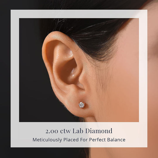 LUXURIANT DIAMOND - Lab Grown Diamant I2 Ohrringe 925 Silber 750 Gelbgold Vermeilca. 0.20 ct