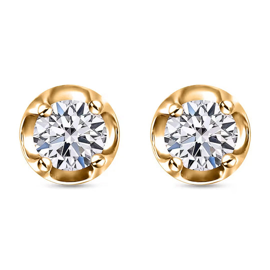 LUXURIANT DIAMOND - Lab Grown Diamant I2 Ohrringe 925 Silber 750 Gelbgold Vermeilca. 0.20 ct
