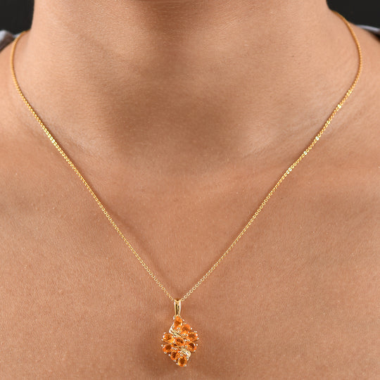 D'joy Feueropal Anhänger 925 Silber 750 Gelb Vergoldet ca. 1.10 ct