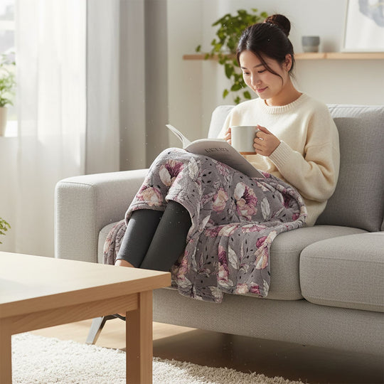 Ultraweiche Flanell Kuscheldecke, bedruckt, 155 gsm, Dunkelblau Weiß
