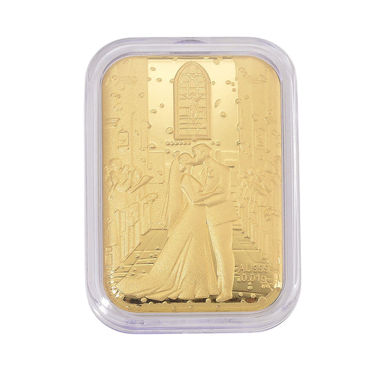 EXKLUSIVES GESCHENK - 999er Goldfolie mit Heiratsantrag-motiv 10mg