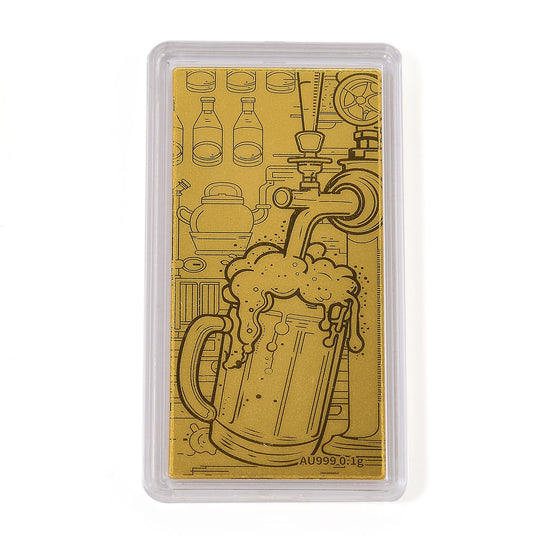 999er Goldbarren mit Glas-Motiv